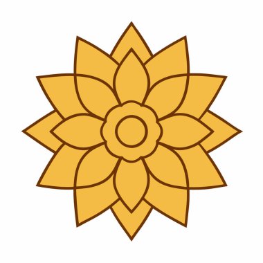Altın çiçekli mandala vektör sanatı