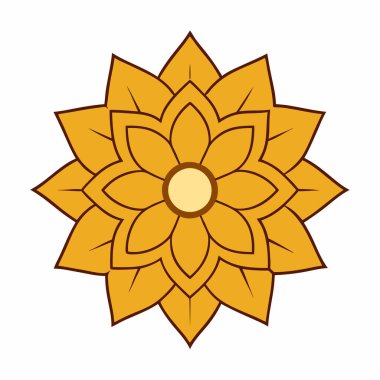 Altın çiçekli mandala vektör sanatı