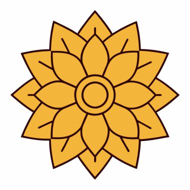 Altın çiçekli mandala vektör sanatı