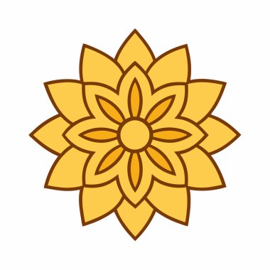 Altın çiçekli mandala vektör sanatı
