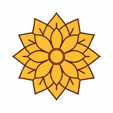 Altın çiçekli mandala vektör sanatı