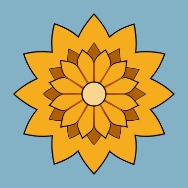 Altın çiçekli mandala vektör sanatı