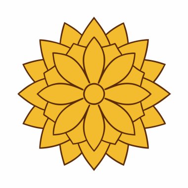 Altın çiçekli mandala vektör sanatı