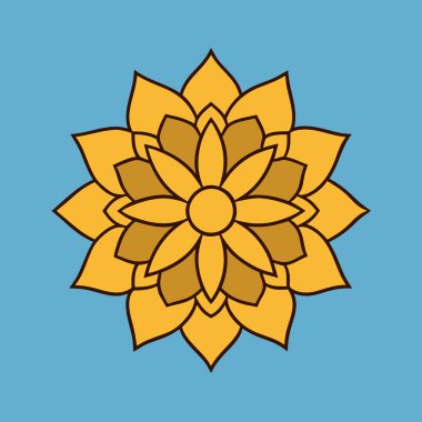 Altın çiçekli mandala vektör sanatı