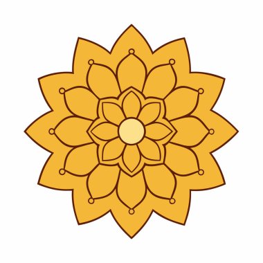 Altın çiçekli mandala vektör sanatı