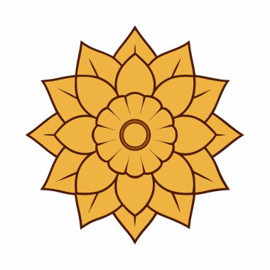Altın çiçekli mandala vektör sanatı