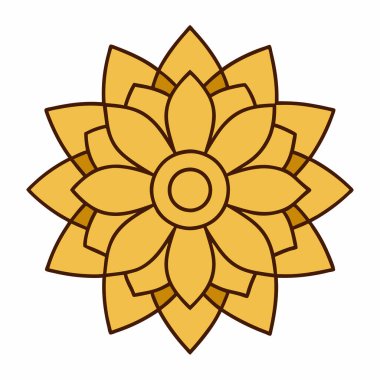 Altın çiçekli mandala vektör sanatı