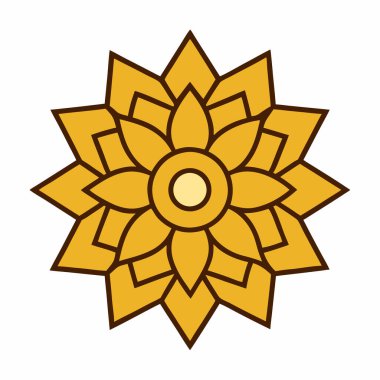 Altın çiçekli mandala vektör sanatı