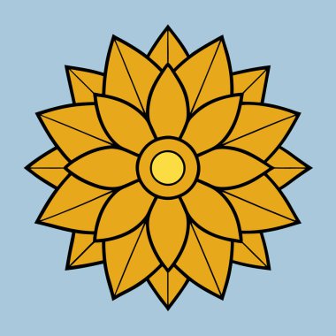 Altın çiçekli mandala vektör sanatı