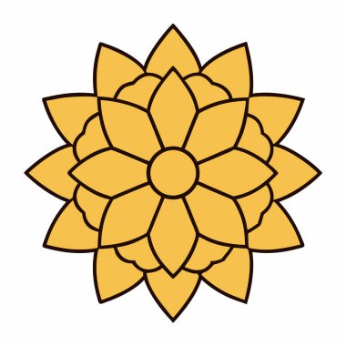 Altın çiçekli mandala vektör sanatı