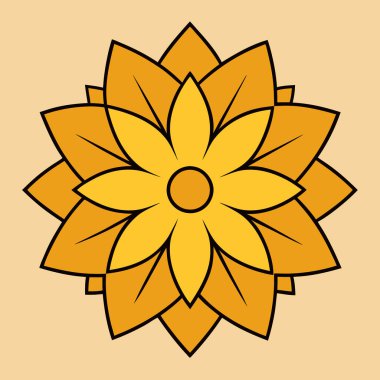 Altın çiçekli mandala vektör sanatı