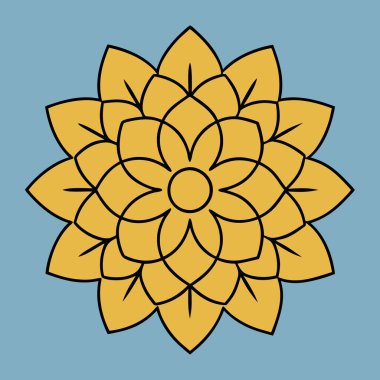 Altın çiçekli mandala vektör sanatı