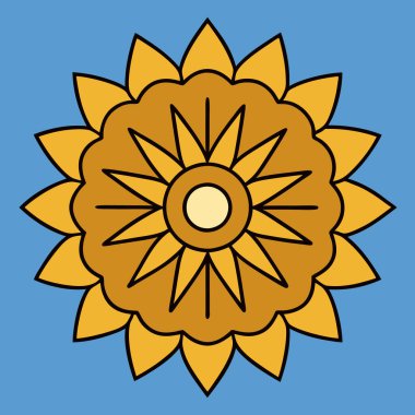 Altın çiçekli mandala vektör sanatı