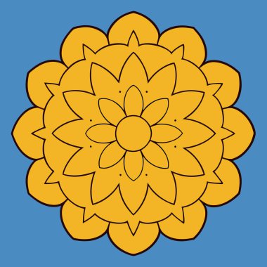 Altın çiçekli mandala vektör sanatı