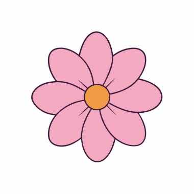 Basit bir çiçek vektörü çizimi