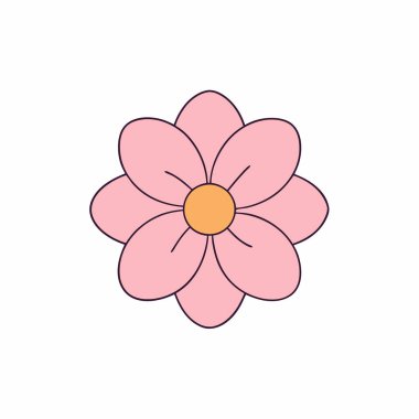 Basit bir çiçek vektörü çizimi