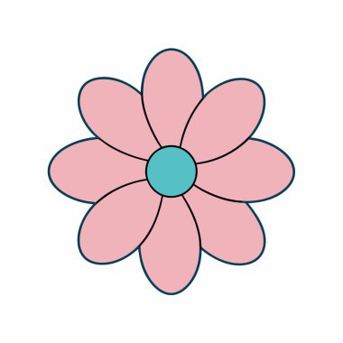 Basit bir çiçek vektörü çizimi