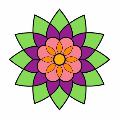 Bir Çiçek Mandala Süsleme Kalıbı