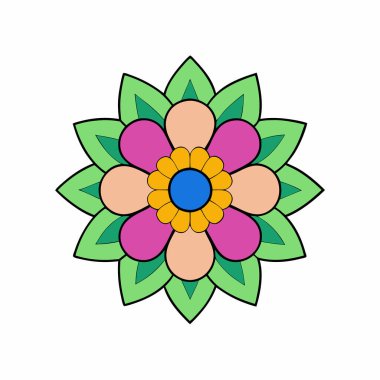 Bir Çiçek Mandala Süsleme Kalıbı