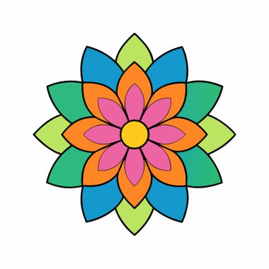 Bir Çiçek Mandala Süsleme Kalıbı