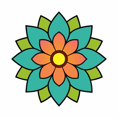 Bir Mandala Süs Kalıbı Vektörü