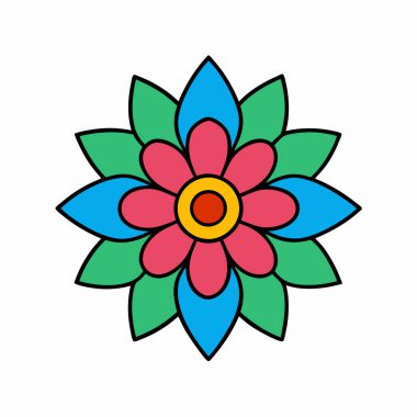 Bir Mandala Süs Kalıbı Vektörü