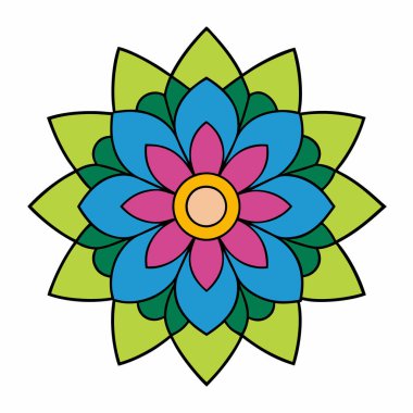 Bir Mandala Süs Kalıbı Vektörü