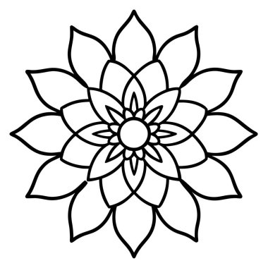 Mandala süs desenli sanat, çiçekli mandala şekli