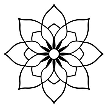 Mandala süs desenli sanat, çiçekli mandala şekli