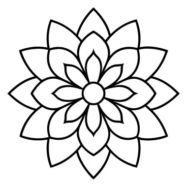 Mandala süs desenli sanat, çiçekli mandala şekli