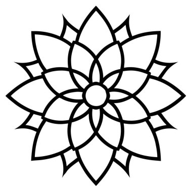 Mandala süs desenli sanat, çiçekli mandala şekli