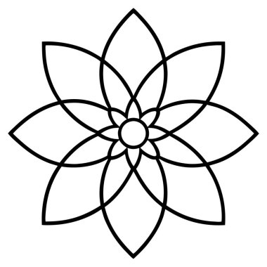 Mandala süs desenli sanat, çiçekli mandala şekli