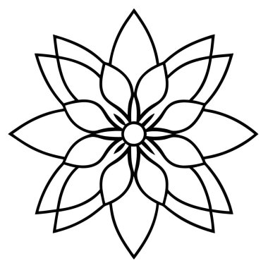 Mandala süs desenli sanat, çiçekli mandala şekli