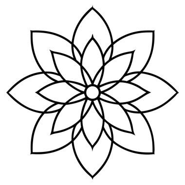 Mandala süs desenli sanat, çiçekli mandala şekli