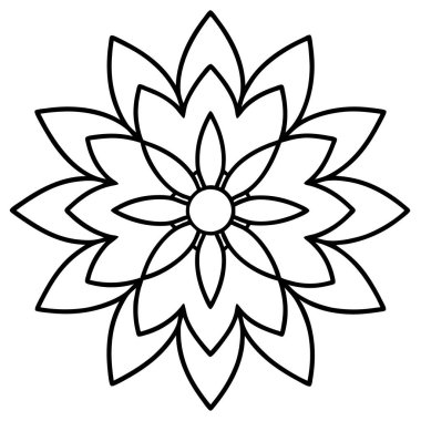 Mandala süs desenli sanat, çiçekli mandala şekli
