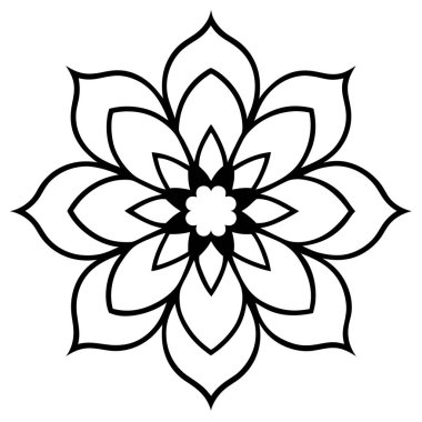 Mandala süs desenli sanat, çiçekli mandala şekli