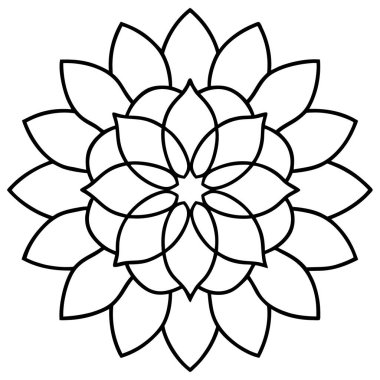 Mandala süs desenli sanat, çiçekli mandala şekli