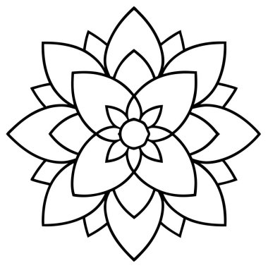 Boyama sayfaları için soyut mandala süsü