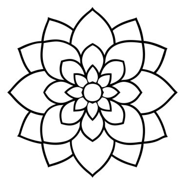 Boyama sayfaları için soyut mandala süsü