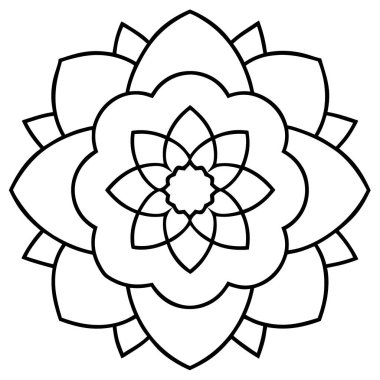 Boyama sayfaları için soyut mandala süsü