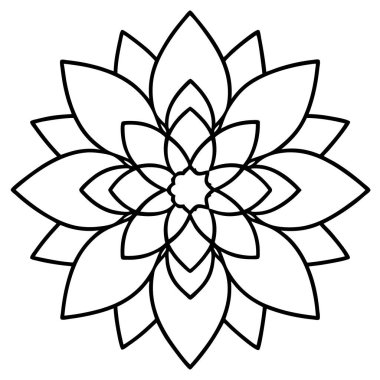 Boyama sayfaları için soyut mandala süsü