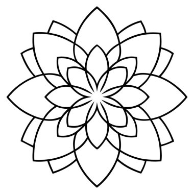 Boyama sayfaları için soyut mandala süsü