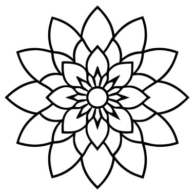 Boyama sayfaları için soyut mandala süsü