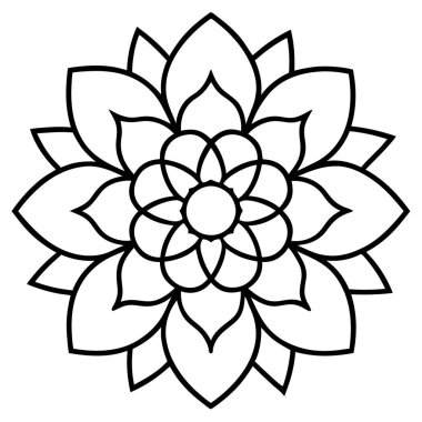 Boyama kitabı veya sayfa için soyut mandala süsü