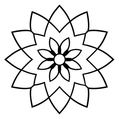 Boyama kitabı veya sayfa için soyut mandala süsü