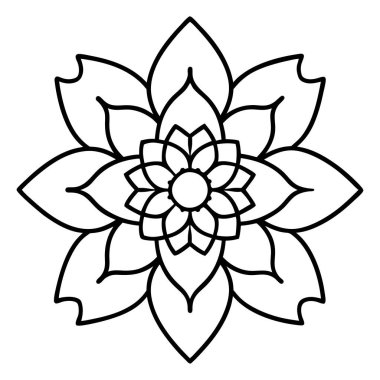 Boyama kitabı veya sayfa için soyut mandala süsü