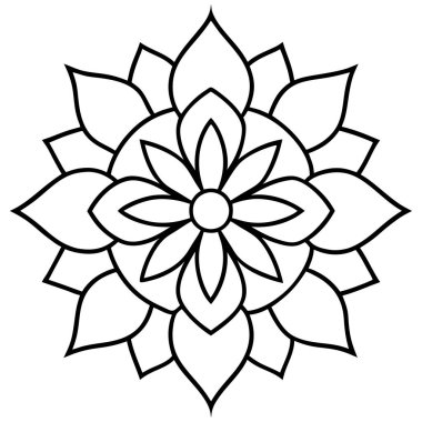 Boyama kitabı veya sayfa için soyut mandala süsü