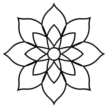 Boyama kitabı veya sayfa için soyut mandala süsü