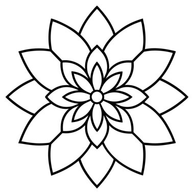 Boyama kitabı veya sayfa için soyut mandala süsü