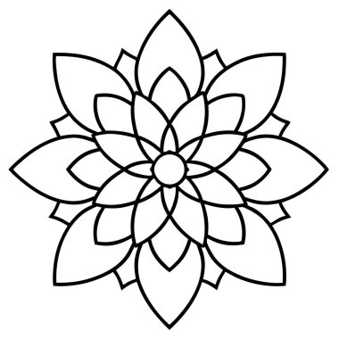 Boyama kitabı veya sayfa için soyut mandala süsü